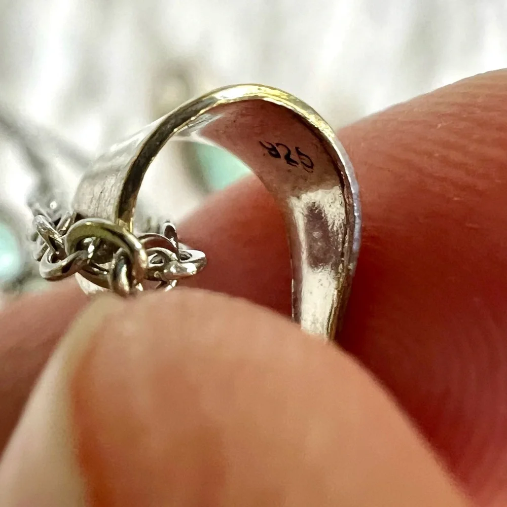 925 Calming Caribbean Larimar Cross Necklace Pendant (you choose size!) - Picture 3 of 9